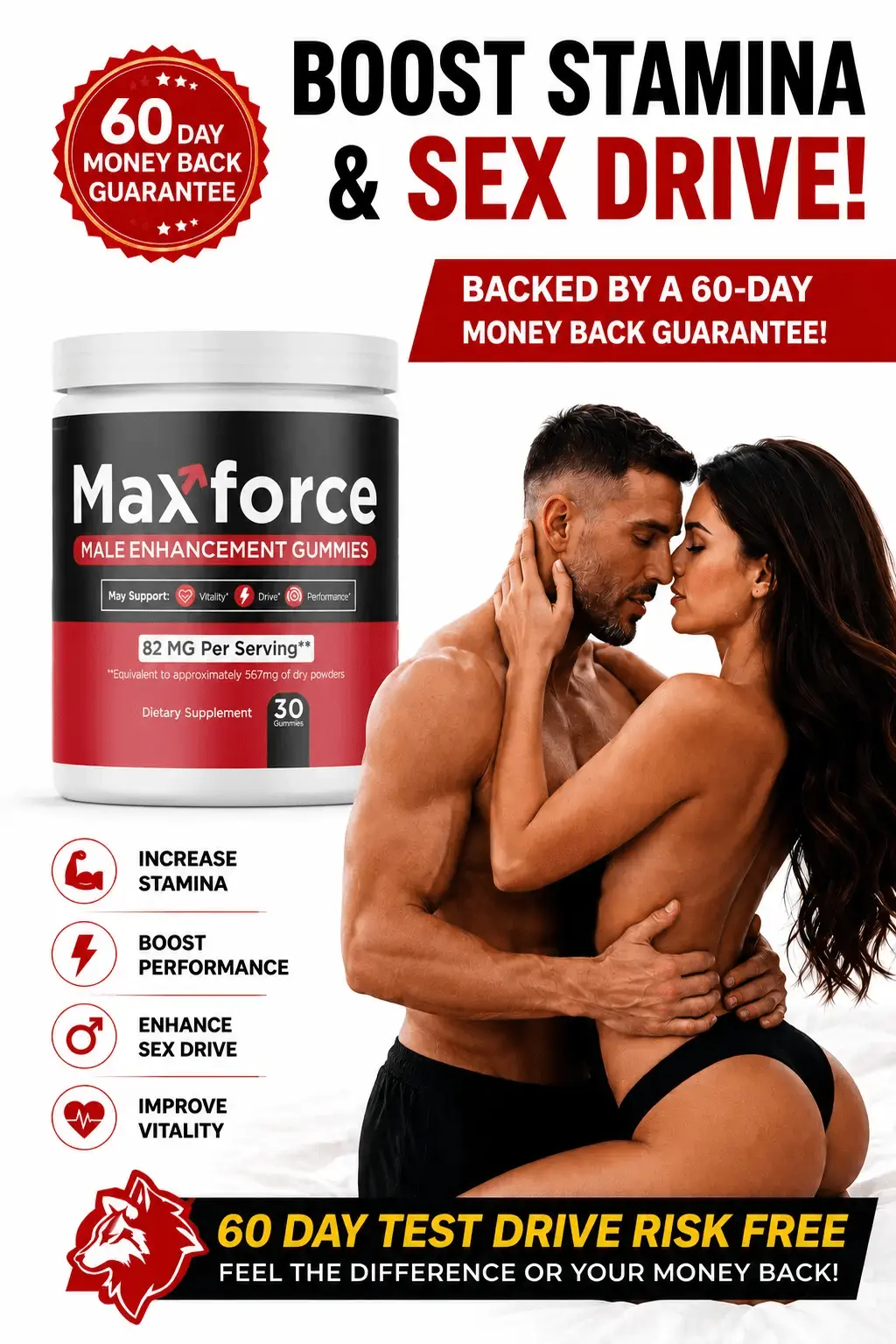 Max Force daily supplement for men's wellness support