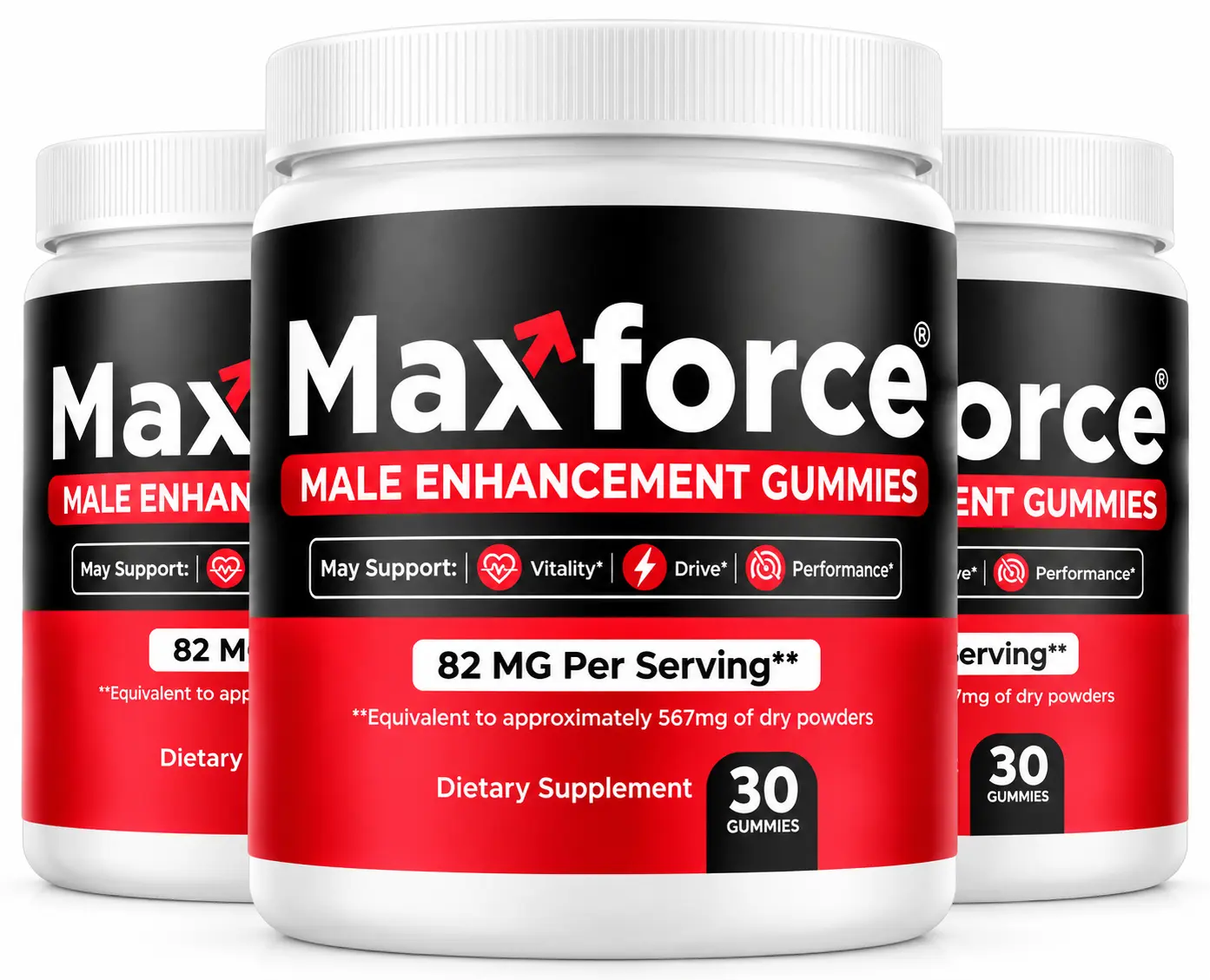 Max Force supplement bottle — daily male vitality and sexual wellness support