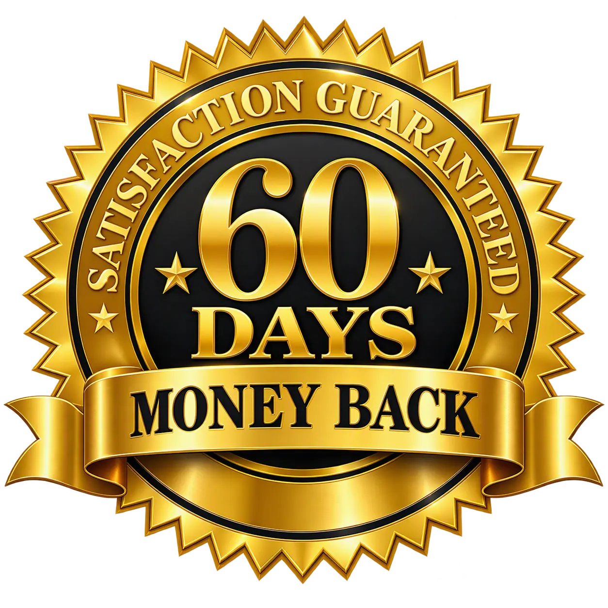 Max Force 60 day money back guarantee badge